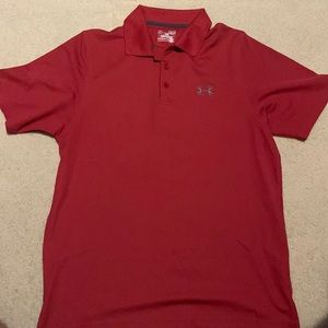 Under Armour heatgear loose red polo
